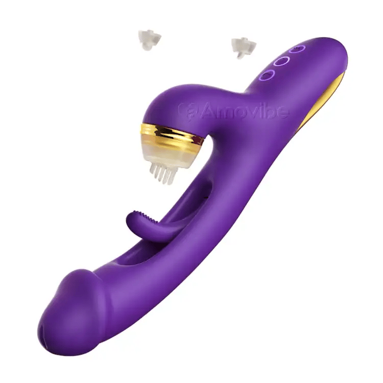 Innovative Flapping G Spot Vibrator mat Auswiesselbare Silikonhülsen fir Tapping, Kitzelen & Lecken Funktioun