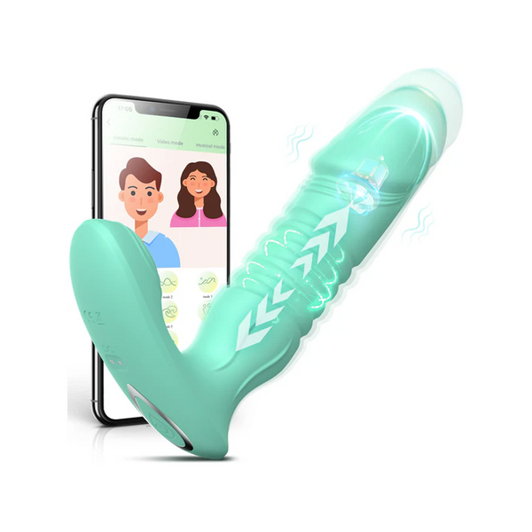 Dildo G-Punkt Vibrator mat Stoussfunktiounen & Flexibelem Design