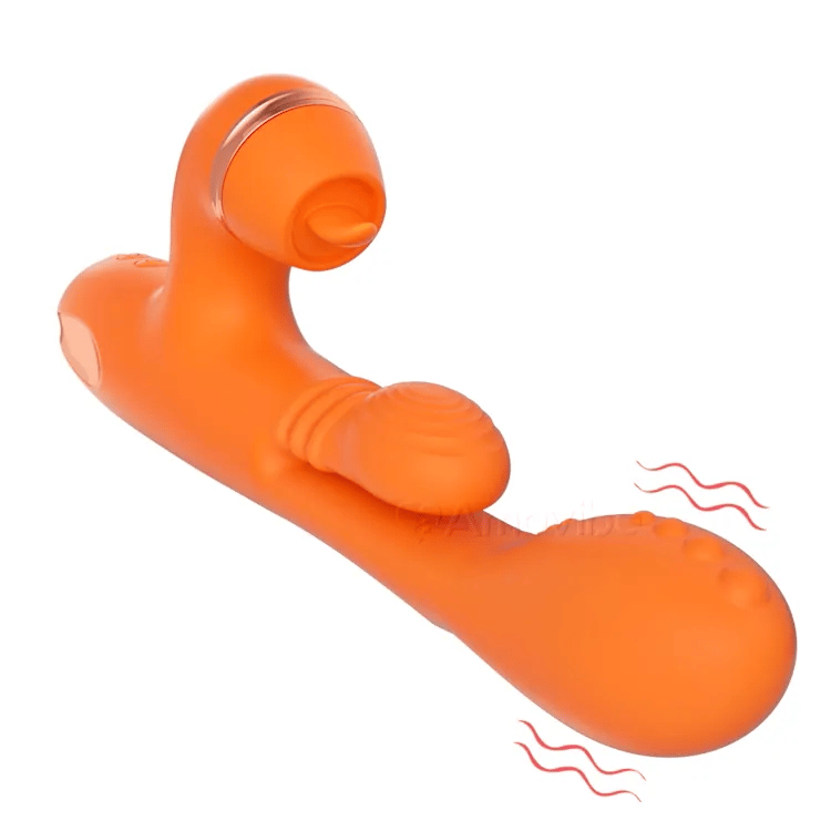 G-Punkt Vibrator mat kreesfërmeger Masséierung, Vibration & 3 Hülse fir Klitoris Tap, Kitzelen & Lecken