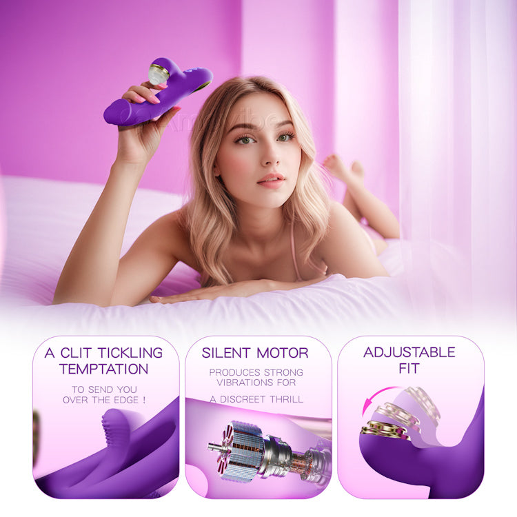 Innovative Flapping G Spot Vibrator mat Auswiesselbare Silikonhülsen fir Tapping, Kitzelen & Lecken Funktioun