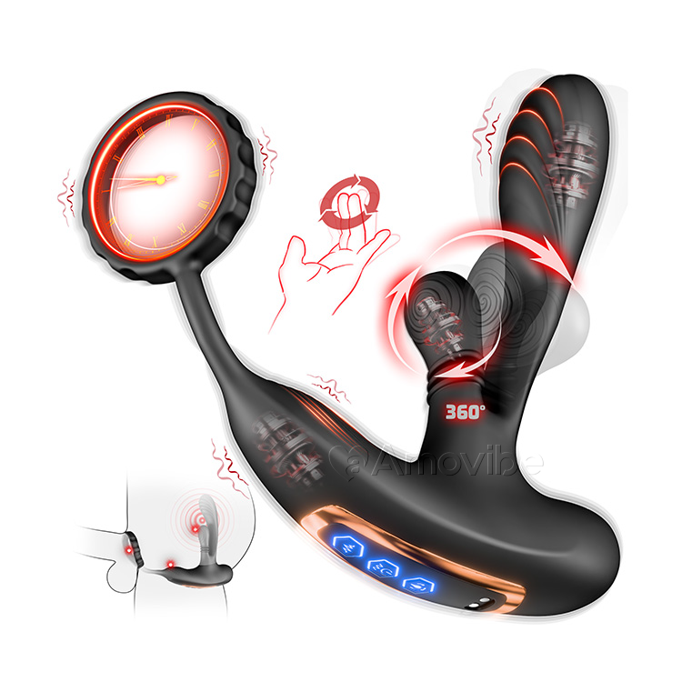 Prostata-Stimulator mat Rotatiounsfunktion a dräifacher Vibratioun
