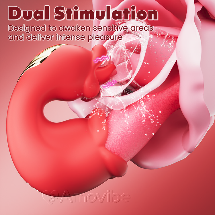 Dual Rose Thrusting G Spot Vibrator mat Zong Lecken & Vibration