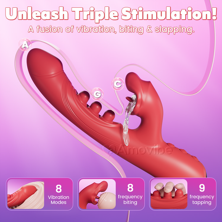 Kissing & Triple-Tap Vibrator – Klitoris- & G-Punkt-Stimulatioun