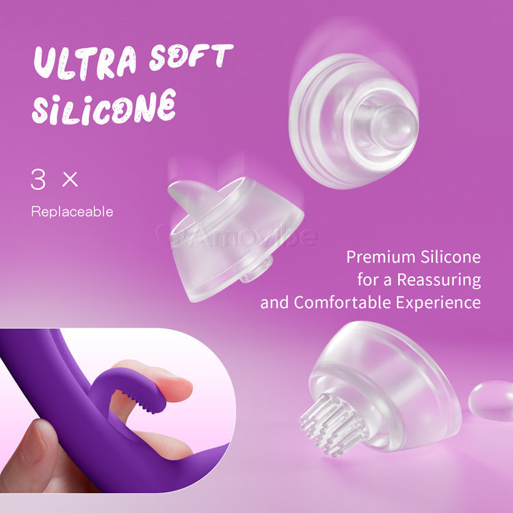 Innovative Flapping G Spot Vibrator mat Auswiesselbare Silikonhülsen fir Tapping, Kitzelen & Lecken Funktioun