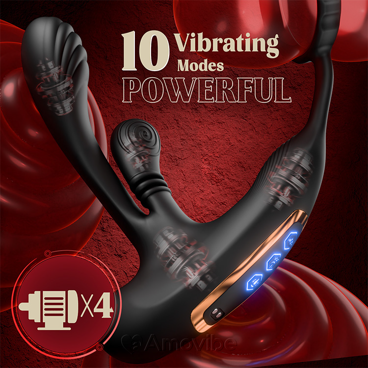 Prostata-Stimulator mat Rotatiounsfunktion a dräifacher Vibratioun