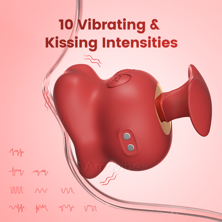 Fangergrëff Vibrator mat 10 Kuss- a Vibratiounsfunktiounen