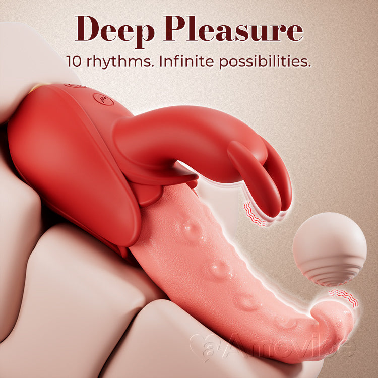 Zongvibrator 10 Modi, Duebel Stimulatioun, Flüsterroueg