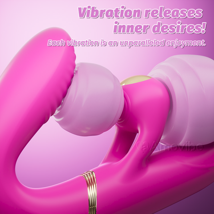 4-Motor Duebel-Säitgen Dildo mat 10 Vibratiouns- & Schlofmoudi
