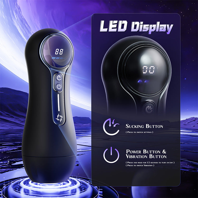 Automatesche männleche Masturbator – 4 Saugkraaften, 9 Vibratiounen, LED-Display