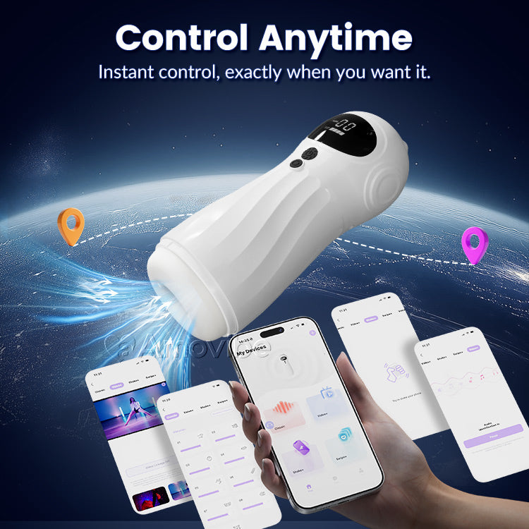 Automatesche männleche Masturbator – Saug & Vibratioun, App-Steierung