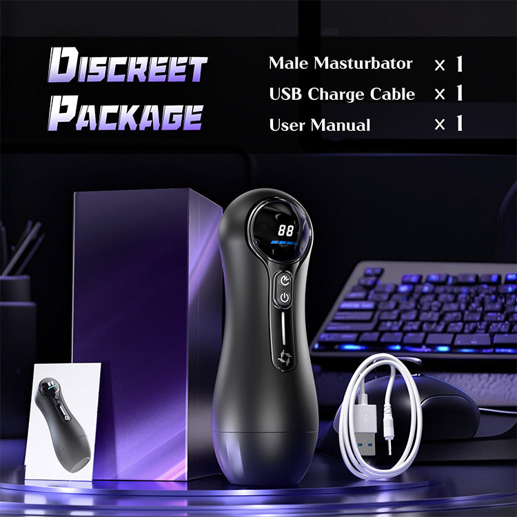 Automatesche männleche Masturbator – 4 Saugkraaften, 9 Vibratiounen, LED-Display