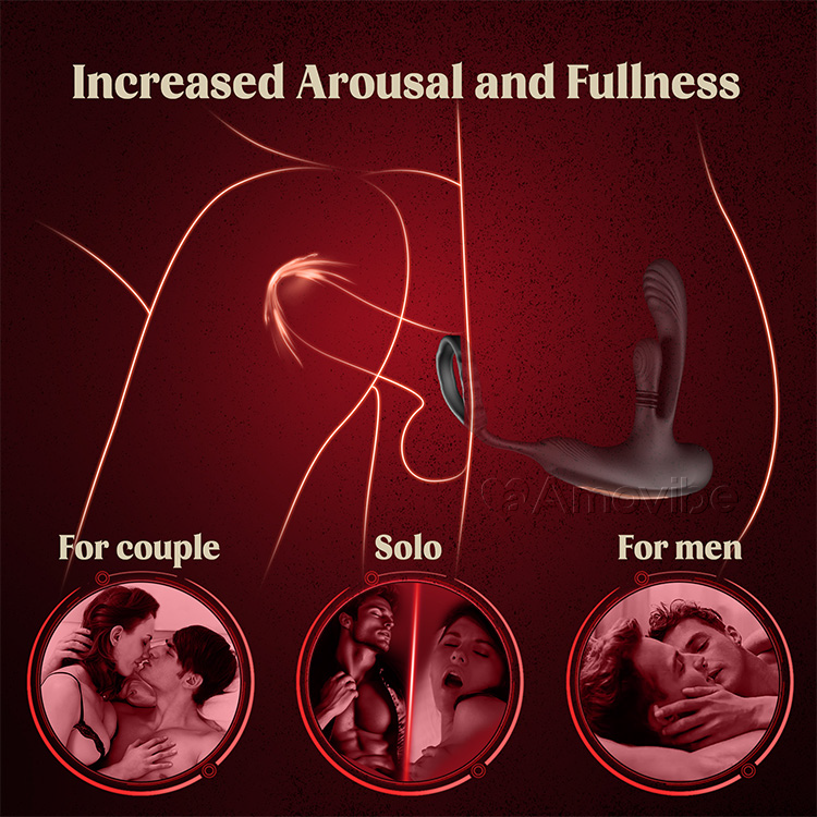 Prostata-Stimulator mat Rotatiounsfunktion a dräifacher Vibratioun