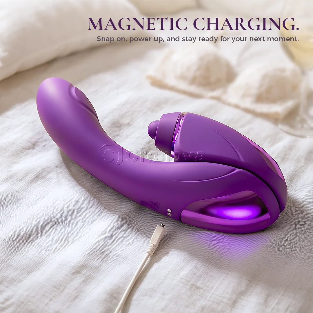 2-in-1 Dual Function Vibrator with 10 Vibration Modes, 10 Tapping Modes & 4 Interchangeable Heads