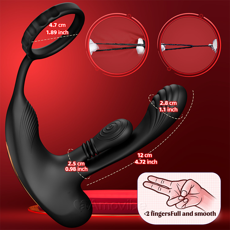 Prostata-Stimulator mat Rotatiounsfunktion a dräifacher Vibratioun