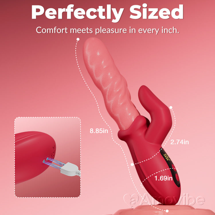 Peristaltesche Stoussvibrator – Dréiend, Klitorisstimulatioun, Waasserdicht