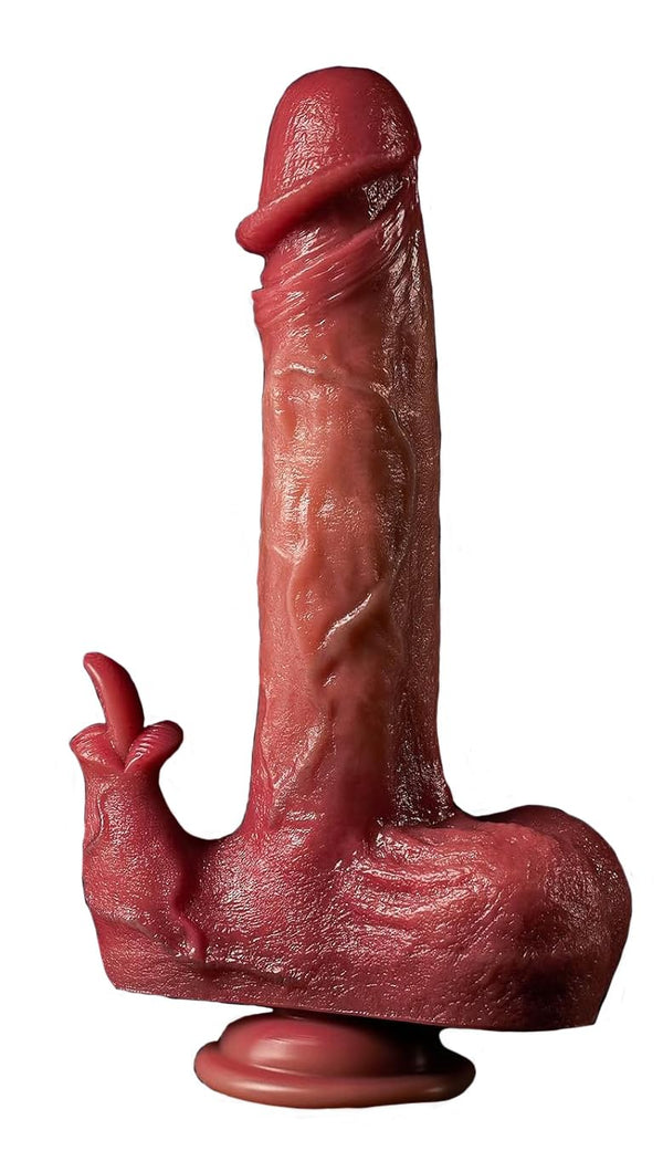 Liewensähnlechen Dual-Vibe Mond Dildo - USB nofëllbar & roueg Operatioun