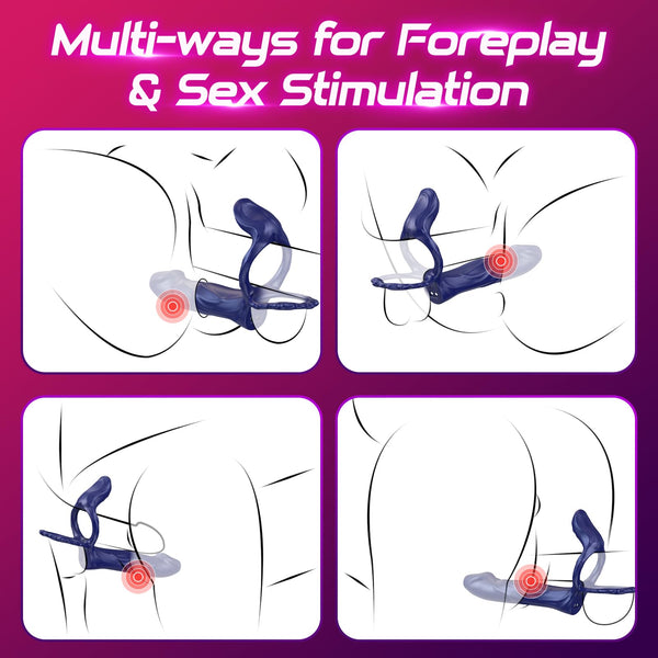 Strap-On Penis & Vibratiounshülse – Penisring fir Klitoris & G-Punkt Stimulatioun